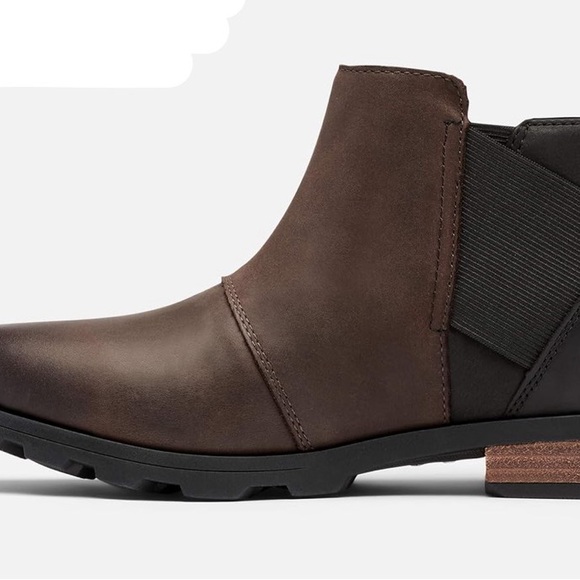Sorel Emelie Chelsea Boot Blackened Brown Size 6 New - Picture 4 of 7
